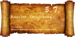 Baszler Tarziciusz névjegykártya